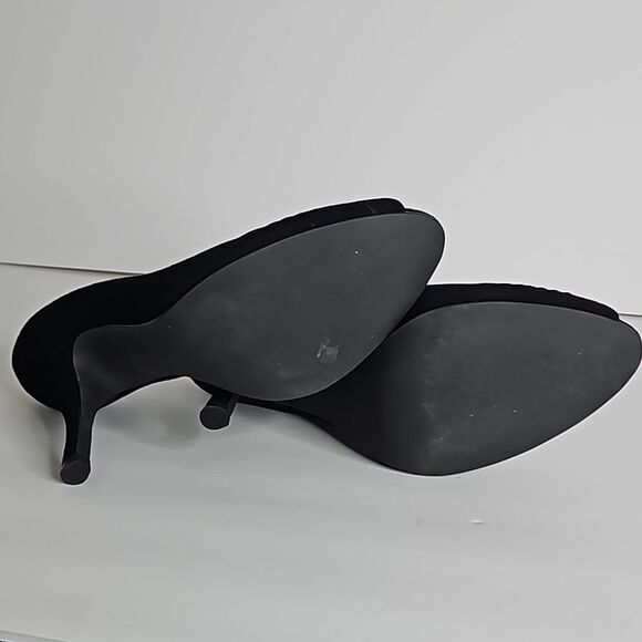 Nickles Soft Leather Black Upper Pump Peeptoe Shoes Size 9M - Picture 8 of 14